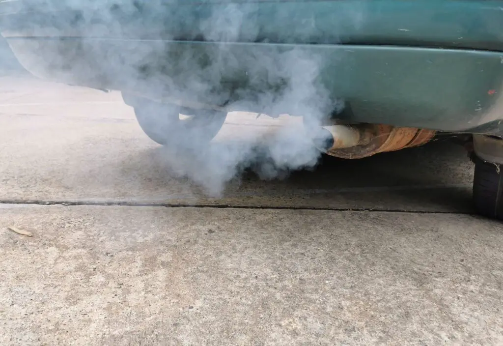 Effects of Car Blowing White Smoke